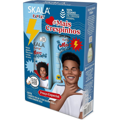 Kit Shampoo e Condicionador Mais Crespinhos Infantil Com 325Ml Cada Skala