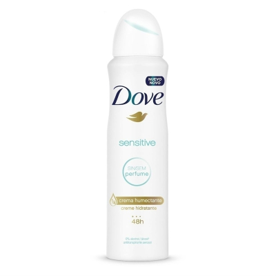 Desodorante Antitranspirante Aerosol Dove Sensitive Feminino Sem Perfume 48h 150ml
