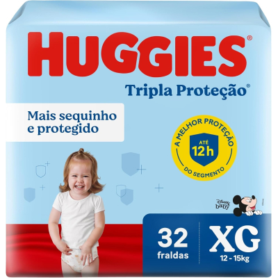 Fralda Huggies Tripla Proteção Disney Baby XG 32 unidades