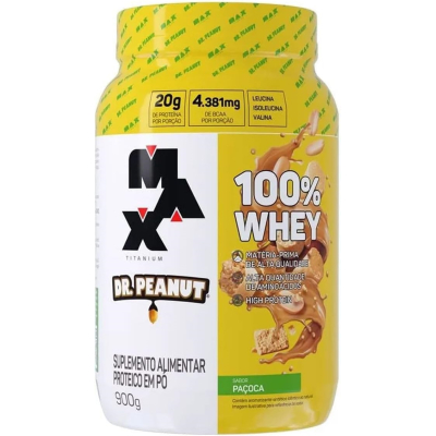 100% Whey Max Titanium x Dr. Peanut (900g), Sabor Paçoca