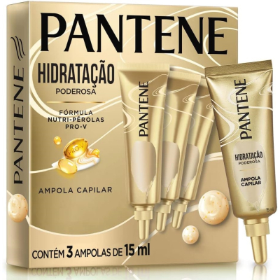 Kit Ampola de Tratamento Pantene Hidratação Poderosa com 3 unidades de 15mlc