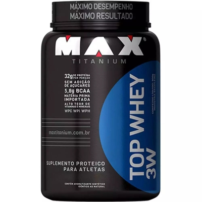 Whey Protein Max Titanium Top Whey 3W Mais Performance Chocolate 900g