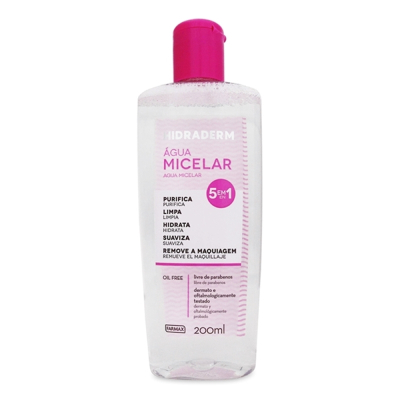 Água Micelar 5 em 1 Hidraderm 200ml