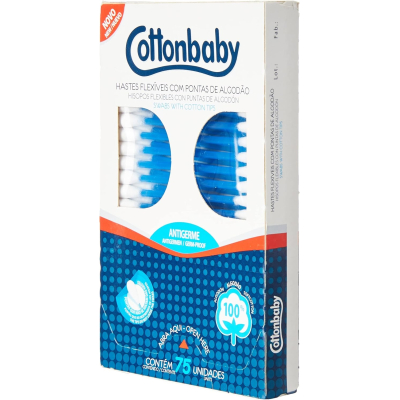 Hastes Flexíveis Cotonete Cottonbaby 75un