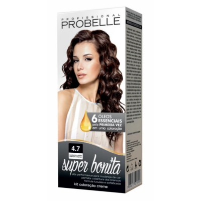 Coloração Probelle Super Bonita Castanho Médio Marrom 4.7