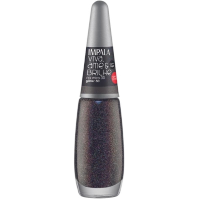 Esmalte Impala Glitter 3D Viva, Ame e Brilhe Na Mira 3D