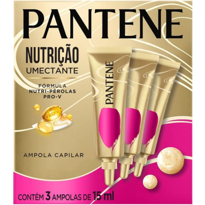 Kit Ampola Capilar Pantene Nutrição Umectante com 3 unidades de 15ml