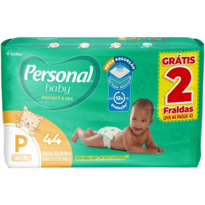 Fralda Personal Baby Protection & Sec P 44 unidades