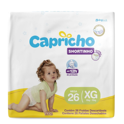 Fralda Capricho Shortinho Mega XG com 26 un