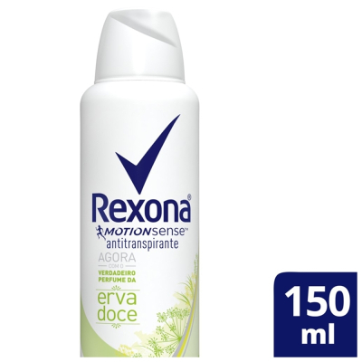 Desodorante Antitranspirante Aerosol Rexona Erva Doce Feminino 72h 150ml