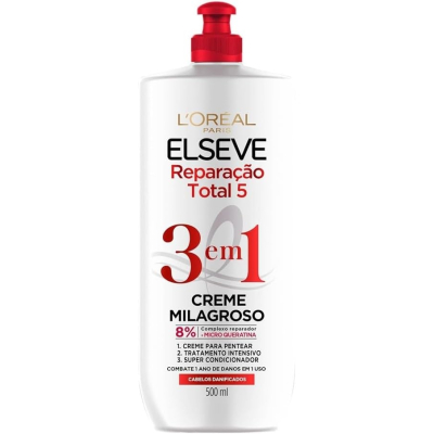 Creme Milagroso Elseve 3 em 1 Reparação Total 5 - 500ml