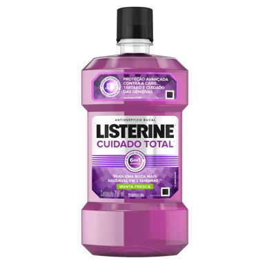 Enxaguante Antisséptico Bucal Listerine Cuidado Total Zero Álcool Menta Premium 250ml