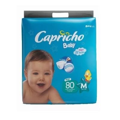 Fralda Capricho Baby Mega M c/ 80 unidades 