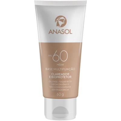 Protetor Solar Base Facial Anasol Multifunção Média FPS 60 com 60g