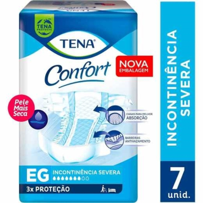 Fralda Geriátrica Unissex Tena Confort EG Absorção Intensa 7 unidades