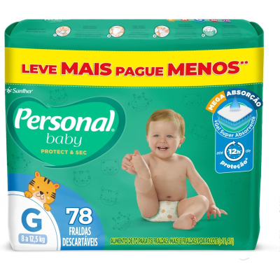 Fralda Personal Baby Protect & Sec Grande Promo - 78 Unidades