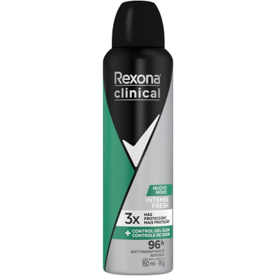 Desodorante Antitranspirante Aerosol Rexona Clinical Intense Fresh Masculino 96h 150ml