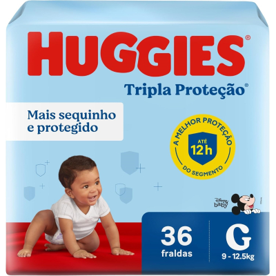 Fralda Huggies Tripla Proteção Disney Baby G 36 unidades