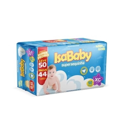 Fralda IsaBaby Super Sequinha Hora de Ninar XG 50un