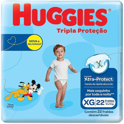 Fralda Huggies Tripla Proteção Jumbo XG 22un