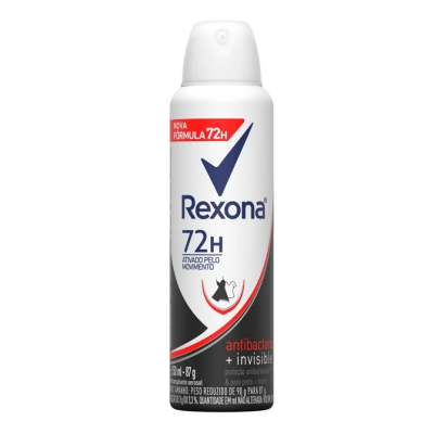 Desodorante Antitranspirante Aerosol Rexona Antibacterial + Invisible Feminino 72h 150ml