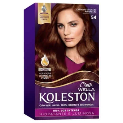 Tinta de Cabelo Koleston Castanho Dourado Acobreado 54