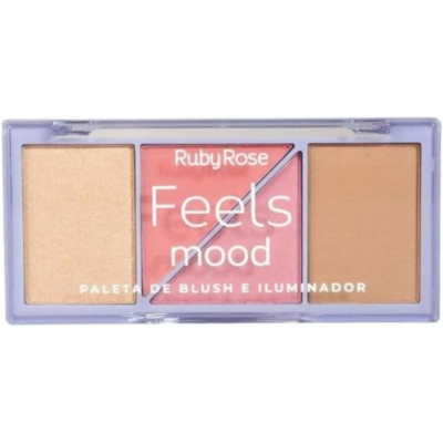 Paleta de Blush e Iluminador Ruby Rose Feels Mood HB-75292