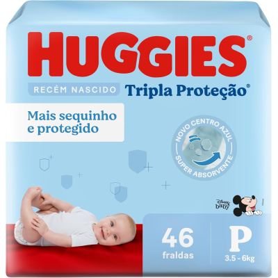 Fralda Huggies Tripla Proteção Disney Baby P 46 unidades