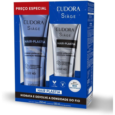 Kit Siàge Eudora Hair Plastia Shampoo 250ml + Condicionador 125ml
