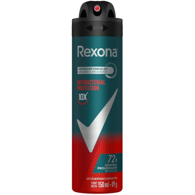 Desodorante Antitranspirante Aerosol Rexona Men Antibacterial Protection 48h 150ml