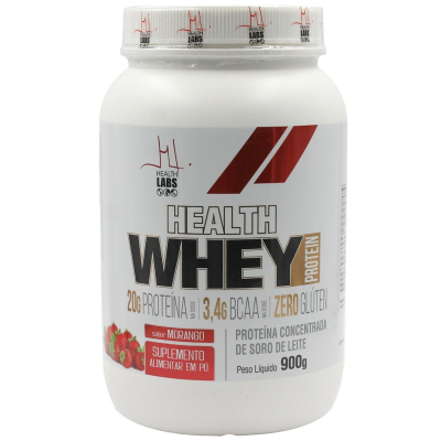 Health Whey Protein Morango 900g Health Labs