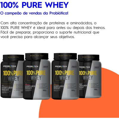 100% Pure Whey Zero Lactose Baunilha 900g Probiótica
