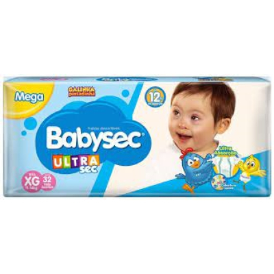 Fralda Babysec Ultrasec Galinha Pintadinha Mega XG 30 unidades