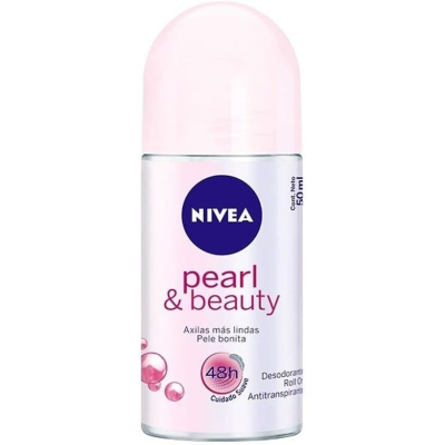 Desodorante Antitranspirante Roll-On Nivea Pearl & Beauty Feminino 48h Sem Álcool 50ml
