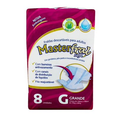 Fralda Geriátrica Masterfral Soft G c/8 unidades