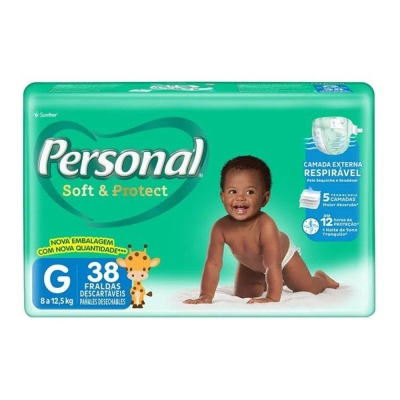 Fralda Personal Baby Protection & Sec G 34 unidades