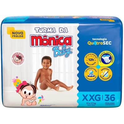 Fralda Turma da Mônica Baby Mega XXG 36 Unidades