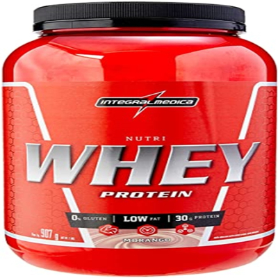 Nutri Whey Protein Integralmédica Morango 900g