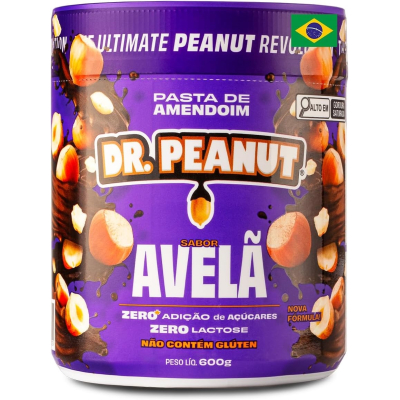 Pasta de Amendoim Sabor Avelã Com Whey Protein 600g Dr Peanut