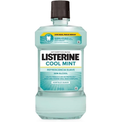 Enxaguante Bucal Sem Álcool Listerine Cool Mint Refrescância Suave 1L