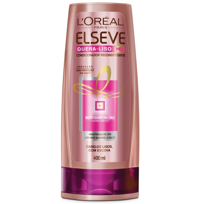 Condicionador Revigorante Elseve L'Oréal Quera-Liso [MQ] 230°C 400ml