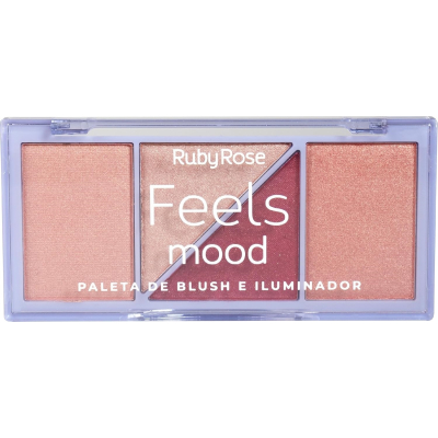 Paleta de Blush e Iluminador Ruby Rose Feels Mood HB-75291