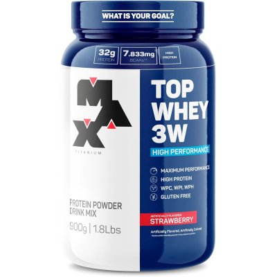 Top Whey 3W 900g Max Titanium - Morango