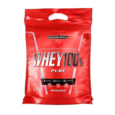100% Whey Pure 907g Integral Medica - Morango