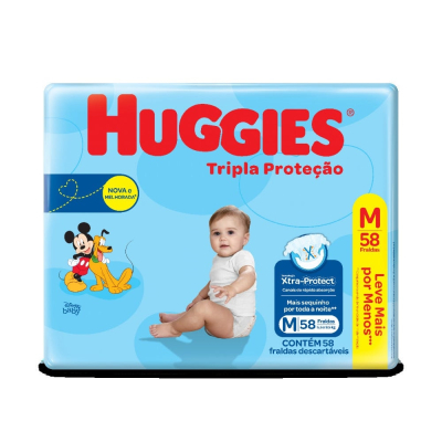 Fralda Huggies Tripla Proteção M 58 unidades