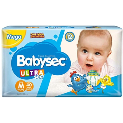 Fralda Babysec Ultrasec Galinha Pintadinha Mega M 38 unidades