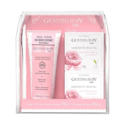 Kit Giovanna Baby Classic Eterno Encanto: Loção Hidratante + 2 Sabonetes em Barra