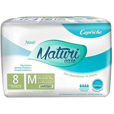 Fralda Geriátrica Maturi Care Confort M 8 Unidades