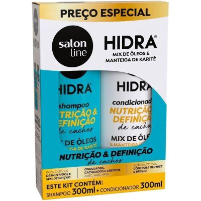 Kit Shampoo+Condicionador Hidra Nutrição e Definição Salon Line 300ml