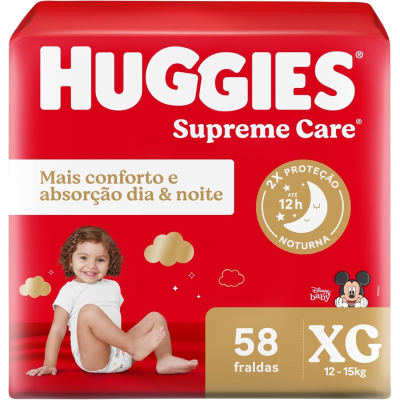Fralda Huggies Supreme Care Disney Baby XG 58 unidades